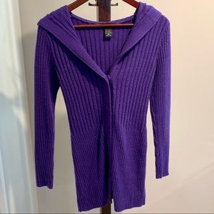 purple hooded sweater dress